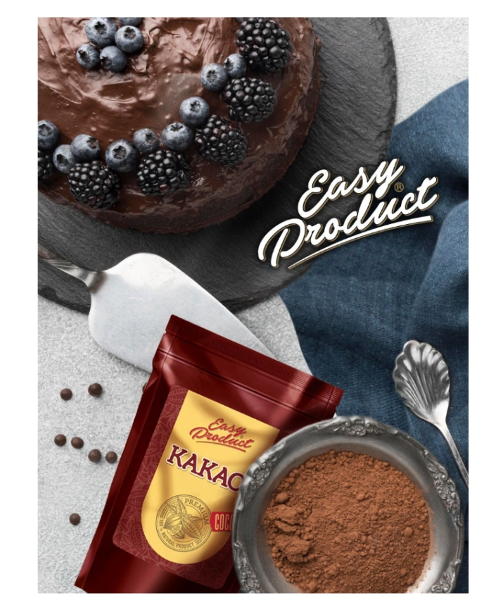 Какао-порошок натуральный 100%, Турция (фабрика какао), жир 10/12%, без сахара, 300г фото 4