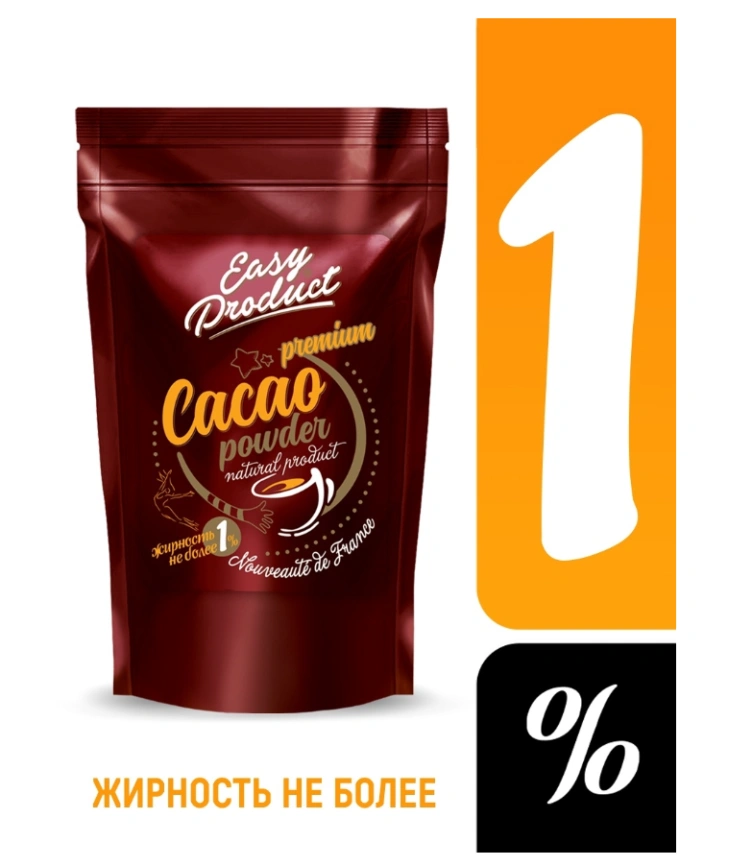 Какао-порошок 1%, Бельгия/Франция обезжиренный диетический, 500г фото 2