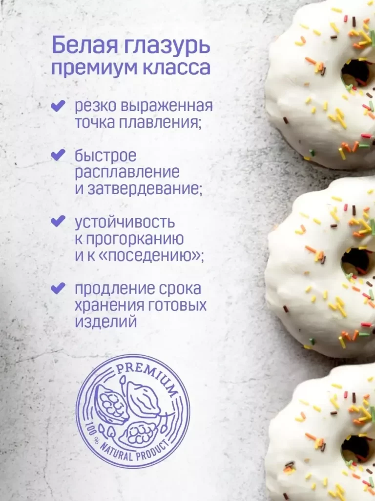 Глазурь кондитерская белая 1000 г