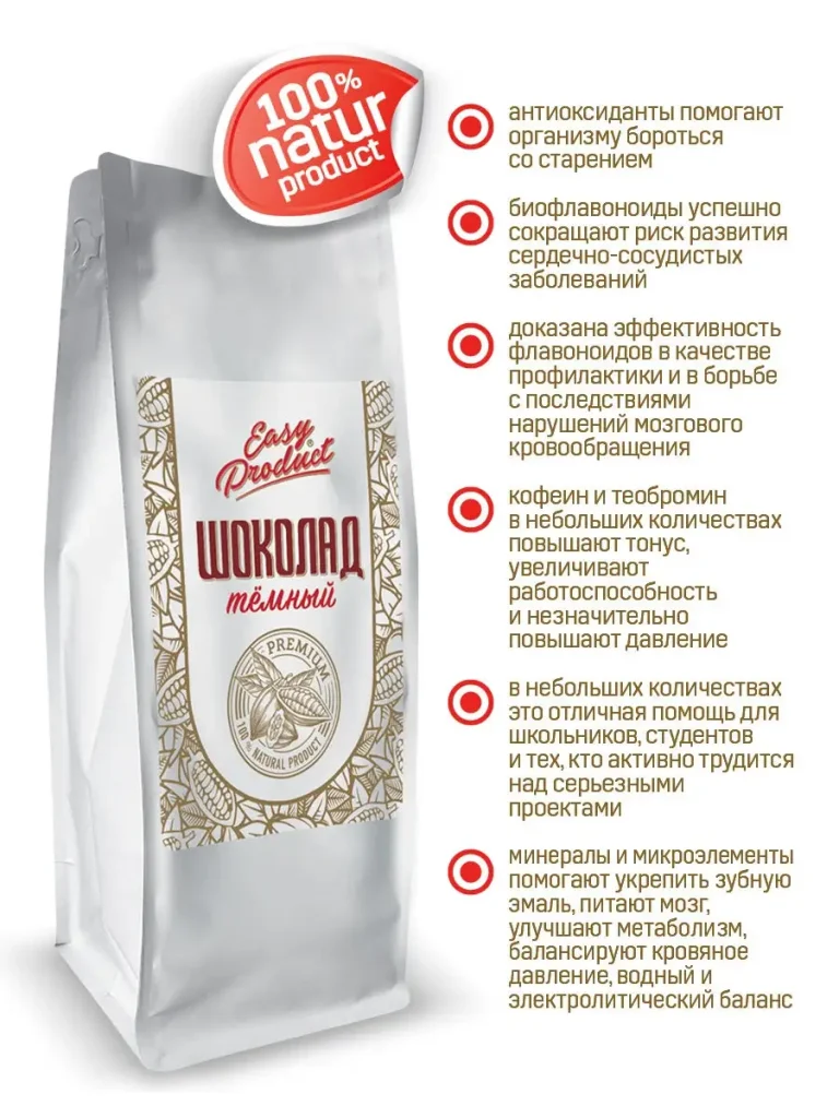 Шоколад кондитерский темный 300 грамм